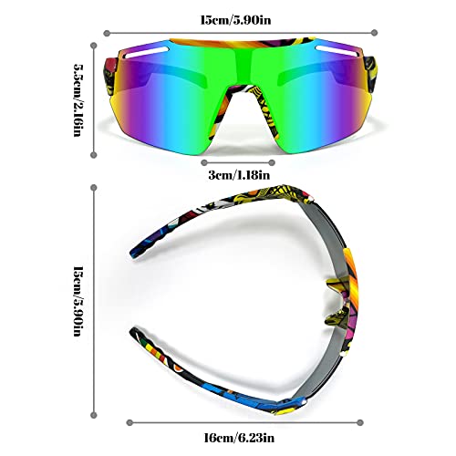 NC Gafas Sol Polarizadas Ciclismo Hombre Mujer Gafas De Sol Hombre Mujer Polarizadas Ciclismo Deportivas Redondas