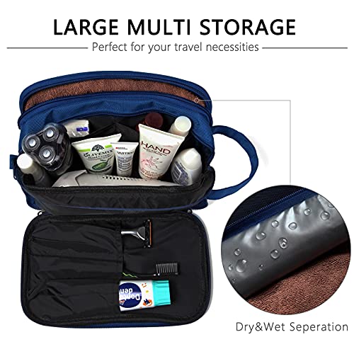 Neceser Hombre Pequeño, Chase Chic Bolsa de Aseo Neceser Maquillaje Resistente al Agua con Compartimentos de Separación en Seco y Húmedo, Neceser Hombre Viaje con Asa,Negro y Verde