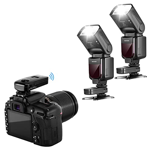 Neewer 2 Paquetes 750II TTL Flash Speedlite Kit con Disparador Inalámbrico y Difusor, Compatible con Cámaras Nikon DSLR D810 D800 D750 D700 D610 D600 D500 D7500 D7200 D7100 D7000 D5500 D5300 D5200 D90