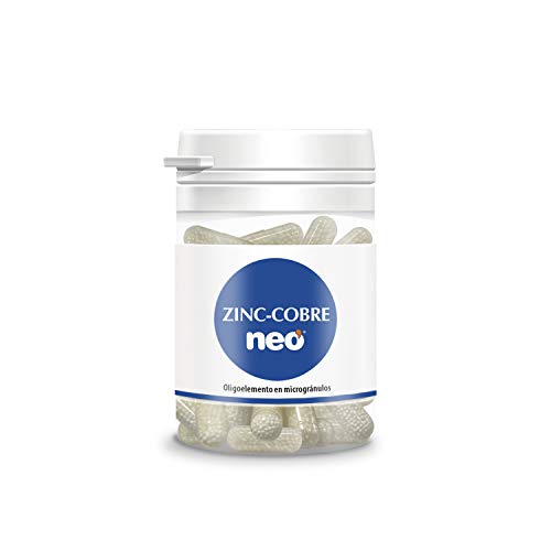 NEO | Zinc + Cobre - 50 Cápsulas | Complemento Alimenticio Vegano | Vitaminas para Mejorar el Síndrome Pre-Menstrual y Fortalecer los Huesos | Sin Alérgenos ni GMO | Tomar 1 o 2 Cápsulas al Día