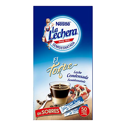 Nestlé La Lechera - leche condensada semidesnatada - 50 sobres x 30 g - Total: 1.5 kg