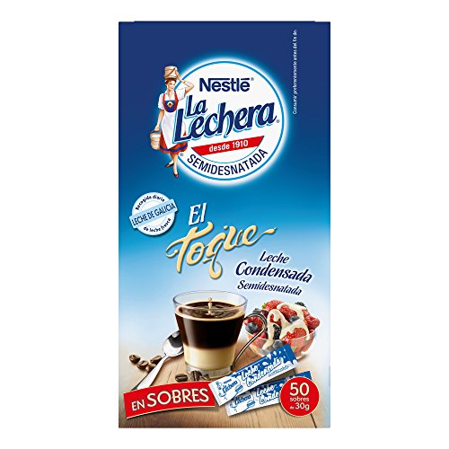 Nestlé La Lechera - leche condensada semidesnatada - 50 sobres x 30 g - Total: 1.5 kg