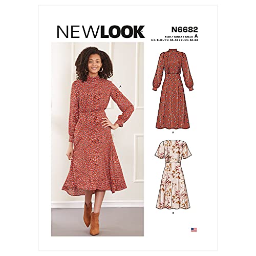 New Look UN6682A Vestido de mujer A (6-8-10-12-14-16-18), color blanco