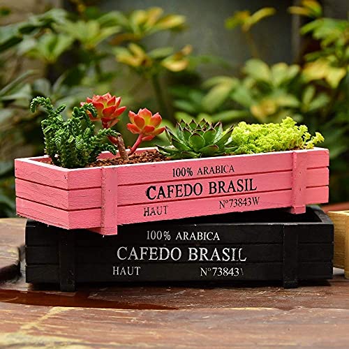 NICETOW Lindo Vaso de Madeira com samambaia de Madeira para Plantas suculentas Saucers Área de trabalho Vaso de Bonsai Bandeja para plantadores de Flores de Madeira (Cor: 08)