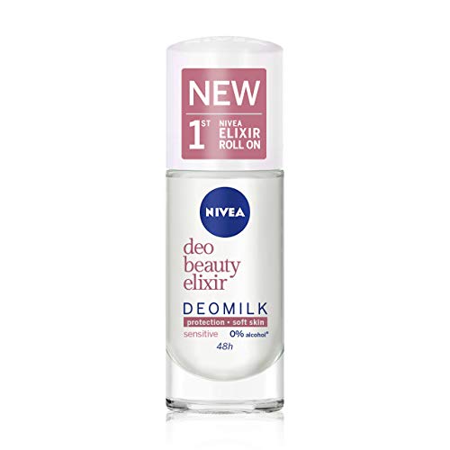 Nivea DeoMilk Sensitive Beauty Elixir Desodorante Roll On, 40ml