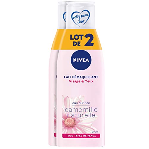 Nivea - Leche desmaquillante para rostro y ojos para mujer para cualquier piel, 2 x 200 ml – Lote de 2