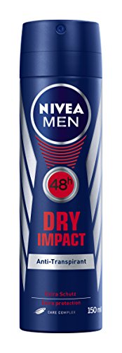 Nivea Men Desodorante Dry Impact Plus Desodorante Spray, paquete de 4 (4 x 150 ml)