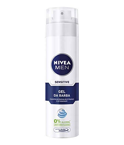 NIVEA Men Sensitive Gel Barba - 6 paquetes de 200 ml - Protección contra irritos y enrojecimientos, 0% alcohol