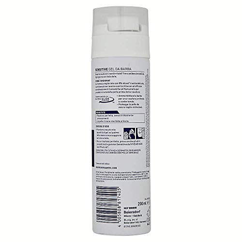 NIVEA Men Sensitive Gel Barba - 6 paquetes de 200 ml - Protección contra irritos y enrojecimientos, 0% alcohol