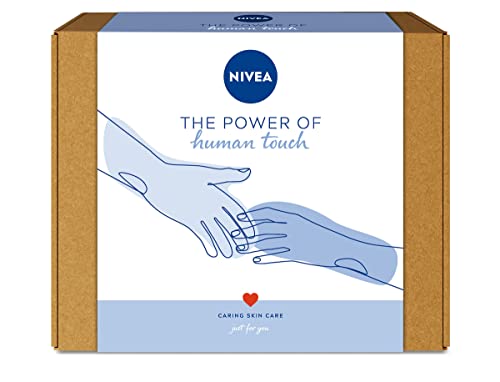 NIVEA Pack Human Touch con body milk (1 x 250 ml), crema facial (1 x 50 ml), crema de manos (1 x 30 ml), crema universal (1 x 150 ml) y bálsamo labial (1 x 4,8 g)