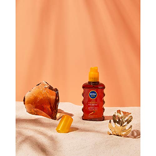 NIVEA SUN Aceite Solar Zanahoria en Spray FP6 (1 x 200 ml), para un bronceado dorado y duradero, protector solar en spray resistente al agua, protección solar baja