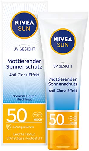 NIVEA SUN Protector solar para la cara (factor de protección solar 50, tubo de 50 ml)