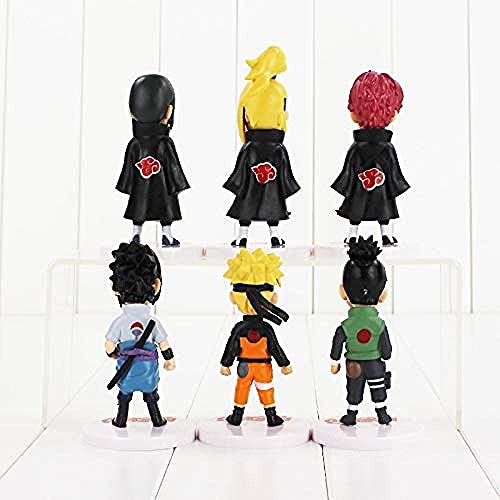 No WEIbeta 6 Piezas/Lote Naruto Figura Juguete Itachi Gaara Kakashi Shikamaru Sasuke Yondaime Neji Dolor Deidara Sasori Dulce Modelo muñecas HG