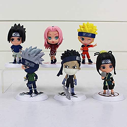 No WEIbeta 6Pcs / Set Naruto Figur Uzumaki Naruto Sakura Sasuke Kakashi PVC Figuren Spielzeugsammlung Modell Puppe Spielzeug Tolles Geschenk