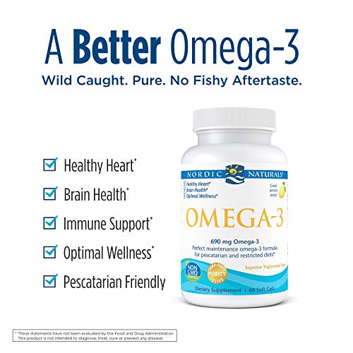 Nordic Naturals Omega-3, 690 Mg De Limón (Gelatina De Pescado) - 60 Geles De Pescado 60 Unidades 120 g