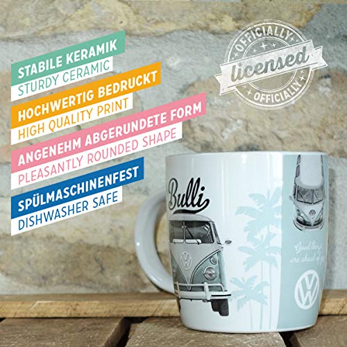 Nostalgic-Art Taza de café Retro VW Good Things Are Ahead of You – Idea de Regalo de Furgoneta Volkswagen, Cerámica, Diseño Vintage, 8.5 x 13 x 9 cm