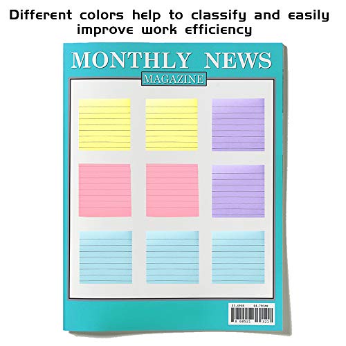 Notas Adhesivas, 7 Piezas 560 Hojas Rayas Colores Notas Autoadhesivas , Cuadrado de 7 Colores Brillantes Sticky Notes para Oficina, Hogar, Escuela, Reunión (7,5 * 7,5 cm)