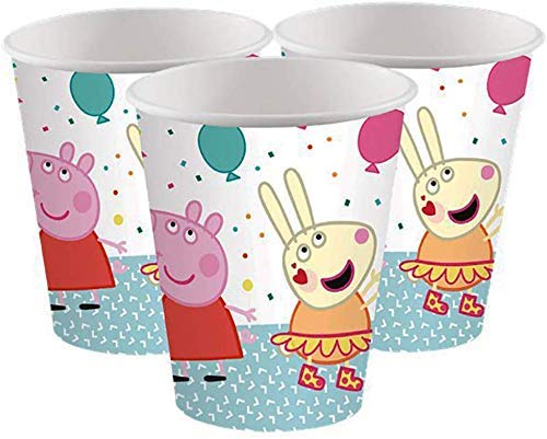 Nuevos artículos de Fiesta de Peppa Kit de Fiesta de cumpleaños para niños Decoraciones de vajilla Premium - Sirve 16 Invitados