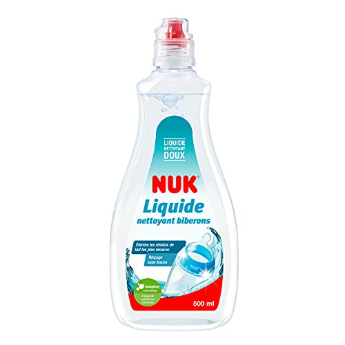 Nuk - Líquido limpiador especial para biberones, 500 ml, producto ideal para la limpieza de biberones, tetinas y accesorios, sin perfume, pH neutro, botella 100% reciclada 10751413