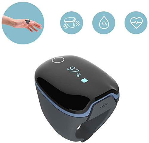 O2 Ring Pulsioxímetro, Oxygen Monitor Bluetooth, Medición de la saturación de oxígeno (SpO₂), Frecuencia Cardíaca (pulso), con Alarma, APP para Android e iOS, Reporte de PC