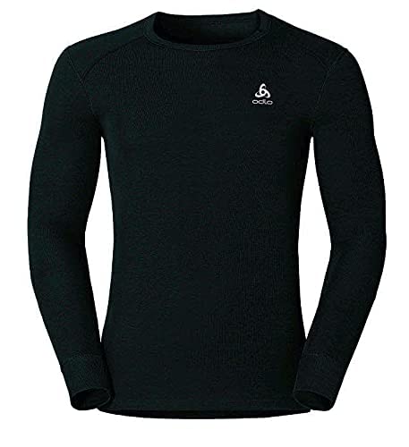 Odlo Bl Top Crew Neck L/S Active Warm Camiseta, Hombre, Black, S