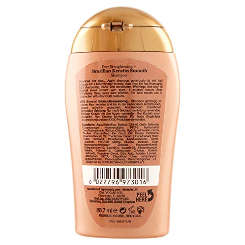 OGX Ever Straightening + Champú liso de queratina brasileña 3 fl oz