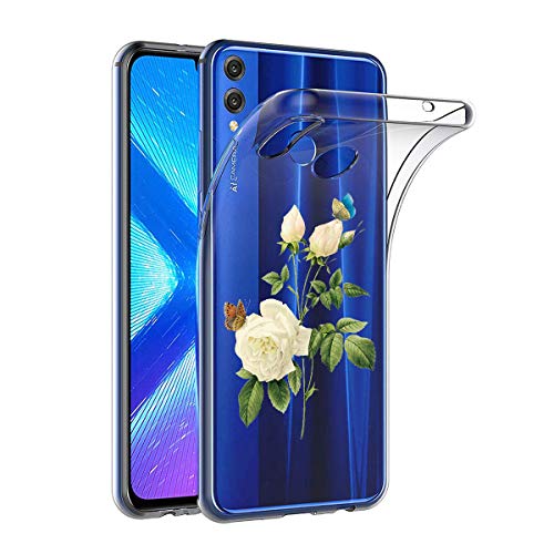 Oihxse Case Transparente Suave TPU Compatible con Huawei Mate 10 Pro Funda [Lindo Caricatura Flor Serie Dibujos] Cristal Protector Carcasa Anti Rasguños Bumper Cover-Gardenia