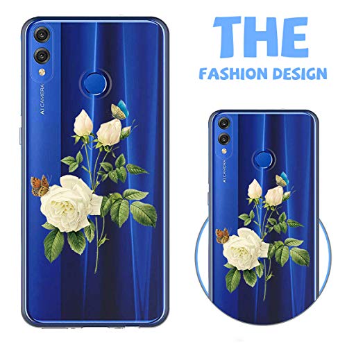 Oihxse Case Transparente Suave TPU Compatible con Huawei Mate 10 Pro Funda [Lindo Caricatura Flor Serie Dibujos] Cristal Protector Carcasa Anti Rasguños Bumper Cover-Gardenia