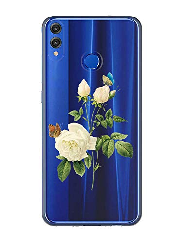 Oihxse Case Transparente Suave TPU Compatible con Huawei Mate 10 Pro Funda [Lindo Caricatura Flor Serie Dibujos] Cristal Protector Carcasa Anti Rasguños Bumper Cover-Gardenia