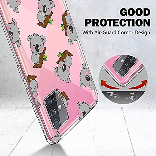 Oihxse Compatible con Samsung Galaxy A320/A3 2017 Funda Cristal Silicona TPU Suave Ultra-Delgado Protector Estuche Creativa Patrón Protector Anti-Choque Carcasa Cover(Pereza A5)