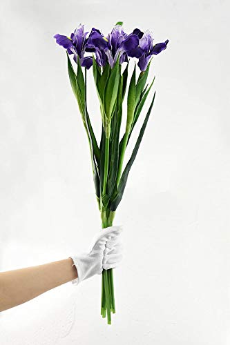 OIJN 1 tallo púrpura profundo PU mano-sentimiento iris flor artificial, flor artificial realista iris de 58cm