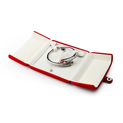 Oirlv Red Velvet Caja de Embalaje de joyería Doble Abierta Anillo Pendiente Colgante Collar Pulsera Almacenamiento Caja de Regalo Caja de Regalo de joyería (Caja de Pulsera/Caja de Brazalete)