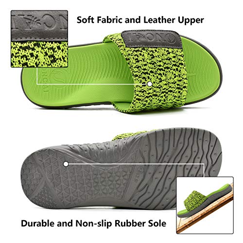 ONCAI Verde Sandalias de Piscina Hombre Punta Abierta Correa Ajustable Pantuflas Verano Ortesis de Soporte de Arco Deportes Zapatillas Playa Talla 46