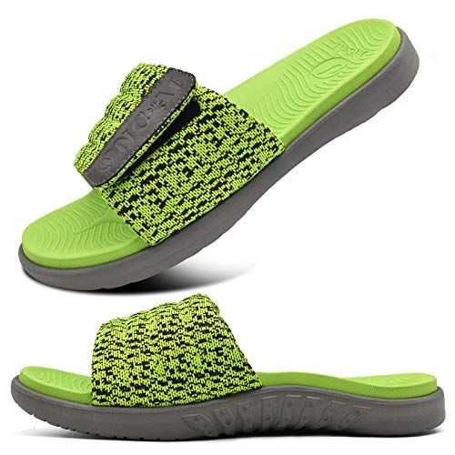 ONCAI Verde Sandalias de Piscina Hombre Punta Abierta Correa Ajustable Pantuflas Verano Ortesis de Soporte de Arco Deportes Zapatillas Playa Talla 46