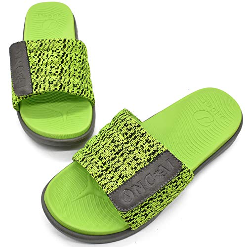 ONCAI Verde Sandalias de Piscina Hombre Punta Abierta Correa Ajustable Pantuflas Verano Ortesis de Soporte de Arco Deportes Zapatillas Playa Talla 46