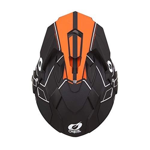 O'NEAL | Casco de Motocicleta | Moto de Enduro | Carcasa ABS, Visera Solar integrada | Peine de Casco Sierra | Adultos | Negro Naranja | Talla M (57/58 cm)