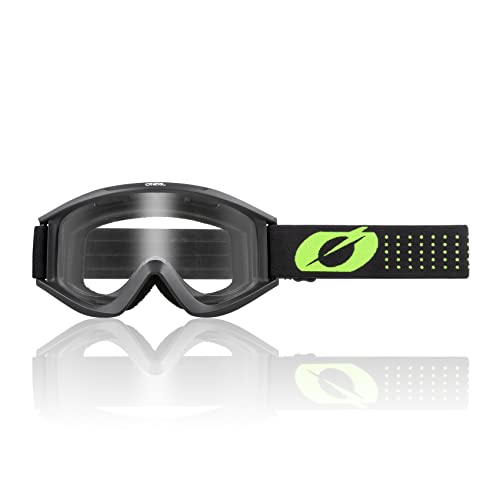 O'Neal | Gafas de Motociclismo y Motocross | MX MTB DH FR | Lente 3D de durable de 1,2 mm para una máxima claridad, protección UV | Gafa VAULT Solid | Negro Amarillo Neón | Talla única