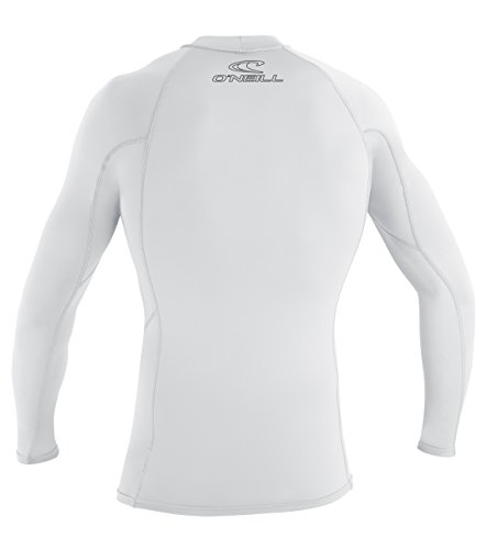 ONEILL WETSUITS Camiseta de Surf para Hombre Basic MusicSkins L/S Crew Rash, Hombre, Basic Skins L/S Crew, Blanco, Medium