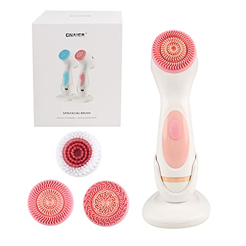 Opaltool Cepillo de Limpieza Facial Electrico, Cepillo Limpiador Facial Sónico Recargable por Usb para Limpieza Profunda, Masaje, Exfoliación y Eliminación de Puntos Negros (Rosa)