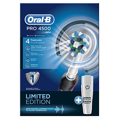 Oral B TriZone 4500 - Cepillo de dientes eléctrico de rotación, color negro