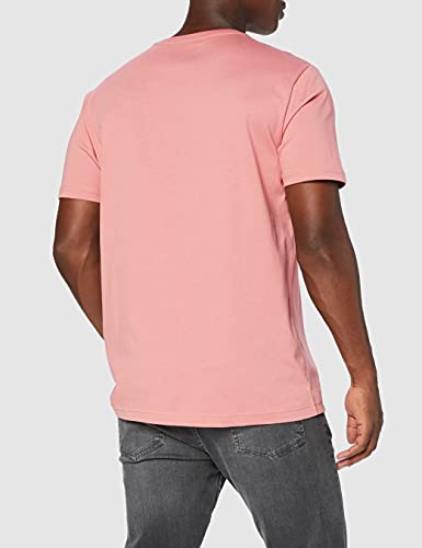 ORIGINAL PENGUIN Linear Block Logo tee Camiseta, 678 Rosa polvorienta, XL para Hombre