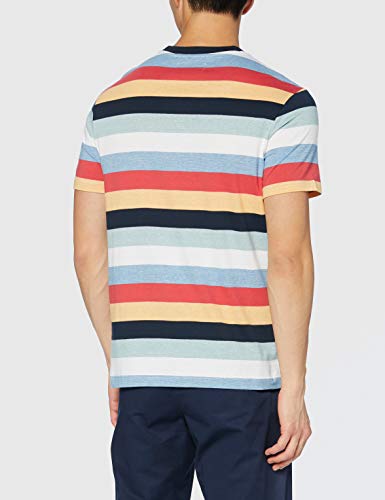 ORIGINAL PENGUIN Multi Colour Stripe tee Camiseta, Zafiro Oscuro 413, M para Hombre