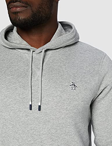 Original Penguin Sobre la Cabeza Sudadera con Capucha, Gris (Lluvia Heather), XS para Hombre