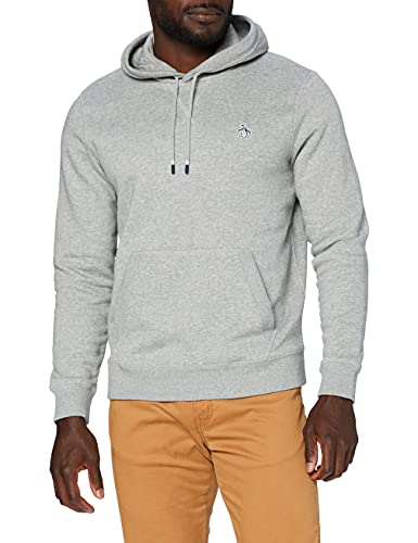 Original Penguin Sobre la Cabeza Sudadera con Capucha, Gris (Lluvia Heather), XS para Hombre