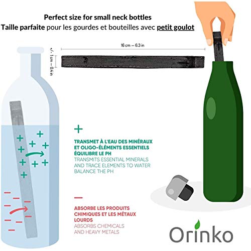 Orinko - Binchotán Bio 6X | Carbón Activado Takesumi de Bambú para la Purificación del Agua | Prescinda del Agua Embotellada Durante Nuestro Carbón