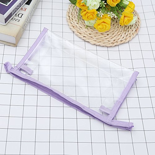 Ounona - Estuche transparente para maquillaje y bolígrafos, color morado