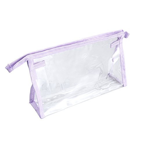 Ounona - Estuche transparente para maquillaje y bolígrafos, color morado