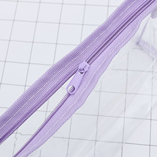 Ounona - Estuche transparente para maquillaje y bolígrafos, color morado