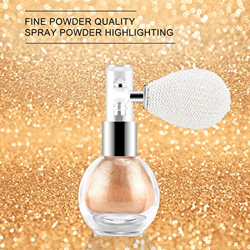 Ownest Glitter Powder Spray, brillo resaltador spray brillo brillo brillo polvo maquillaje spray para el cuerpo cosmético-champán