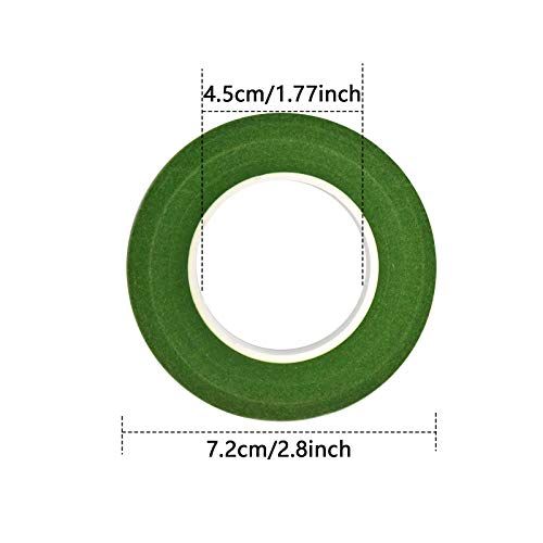 Pack de 6 Cinta Floral Verde, Cinta de Florista, Cinta de Floristería, Cinta de Tallo Marrón Blanco para Ramo, Decoraciones, Artesanía, Stem, Envoltura de Flores, Manualidades, Boda, 27m (6 Colores)